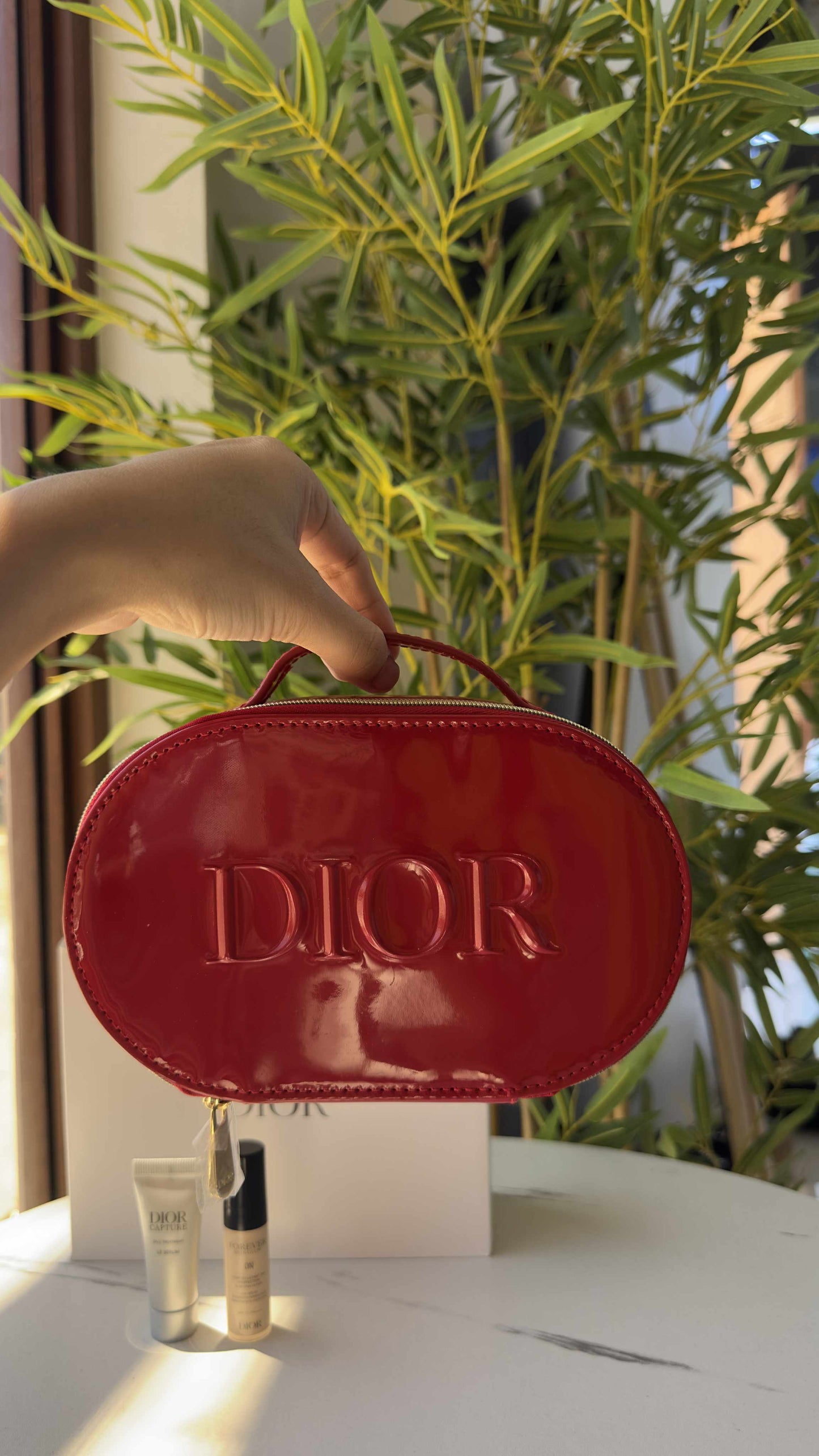 Dior Red Vanity Pouch Set