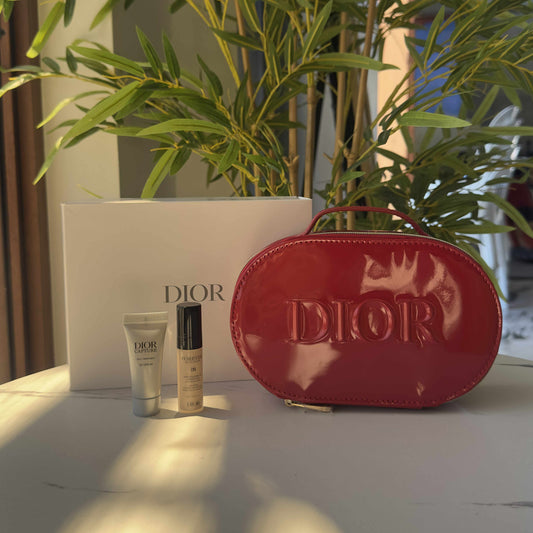 Dior Red Vanity Pouch Set
