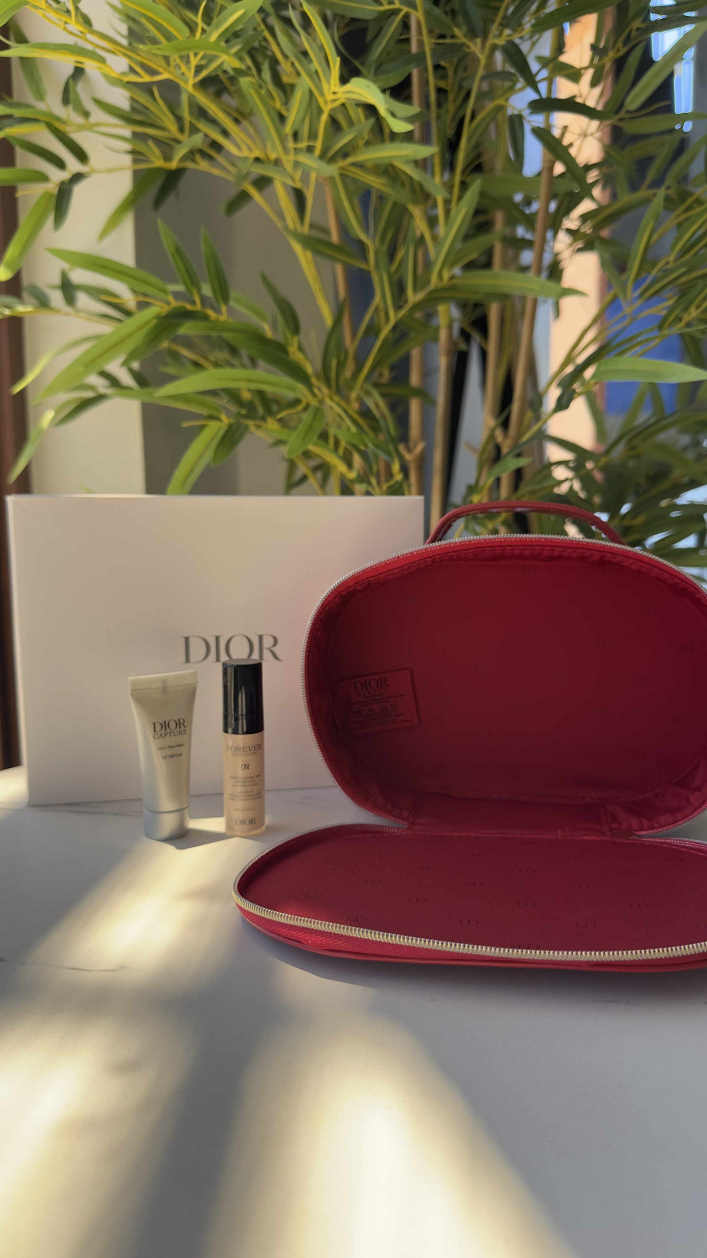 Dior Red Vanity Pouch Set